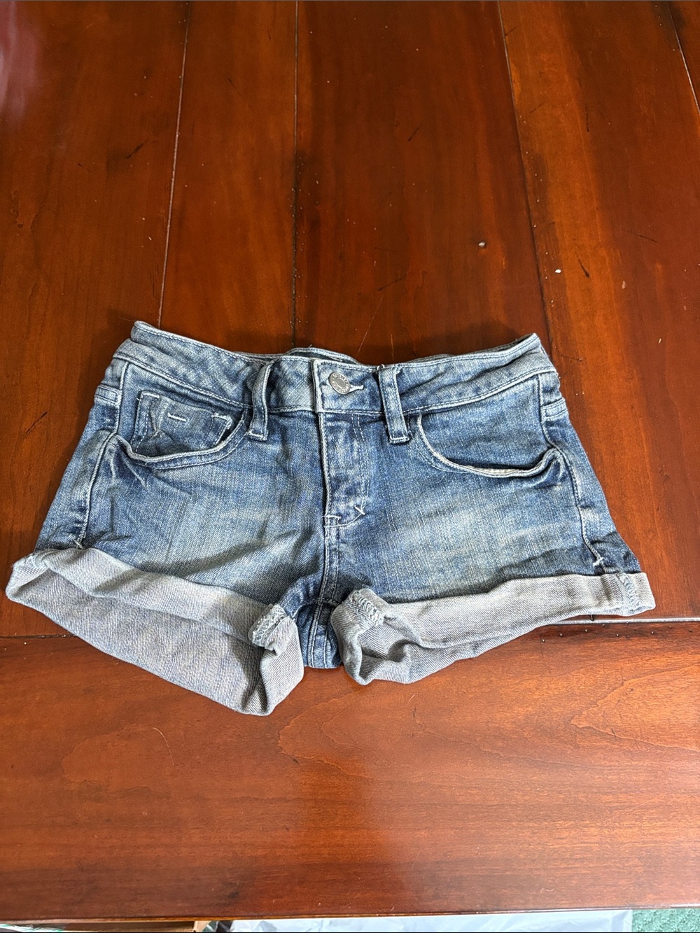Forever 21 Light Blue Rolled Cuff Denim Shorts